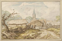 Allart van Everdingen - View of a Village with a Flogging Scene