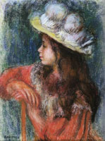 Pierre-Auguste Renoir Young Girl Seated in a White Hat