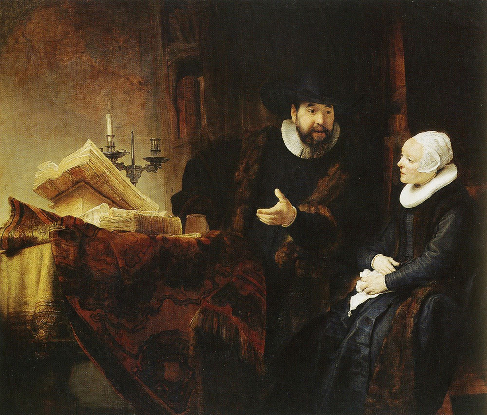 Rembrandt - Portrait of the Mennonite Preacher Cornelis Claesz. Anslo and Aeltje Gerritsdr. Schouten