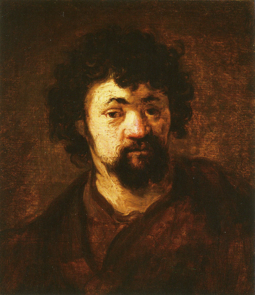 Circle of Rembrandt - Head of a Man with Curly Hair and Beard