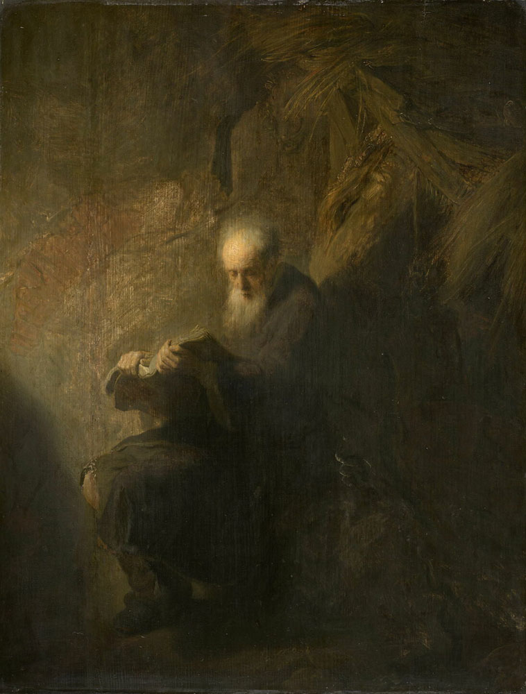 Circle of Rembrandt - A hermit reading