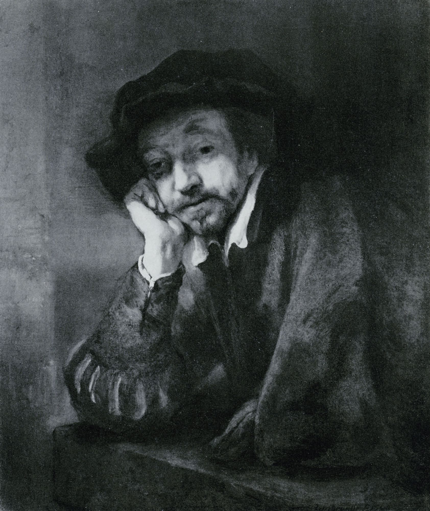 Imitator of Rembrandt - Rembrandt leaning on a windowsill