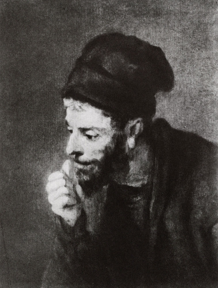 Follower of Rembrandt - Man with his Hand before his Mouth