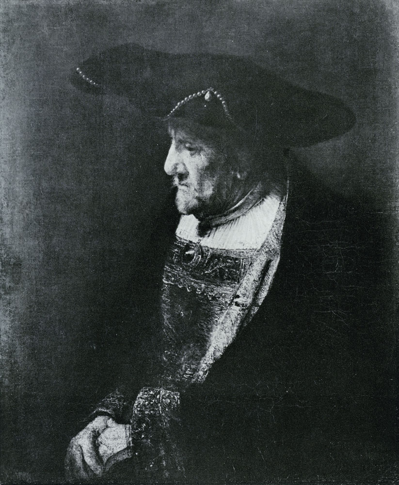 Formerly attributed to Rembrandt - Portrait of an Old Man in a Pearl-Trimmed Hat