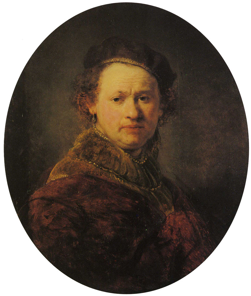 Rembrandt - Self-portrait with beret and red cloak