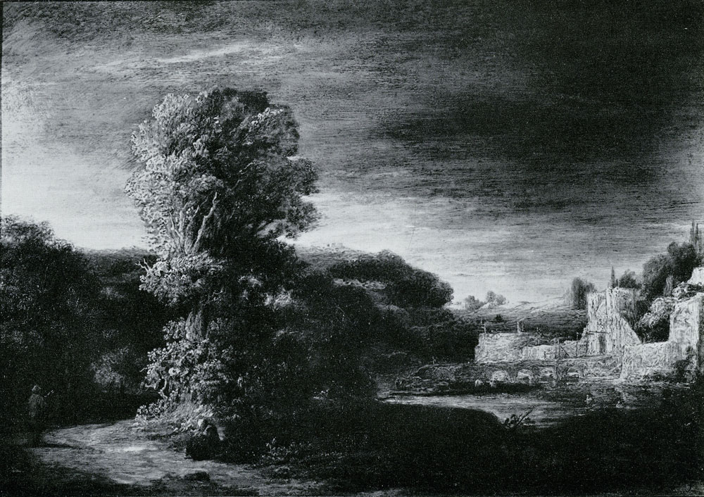Formerly attributed to Rembrandt - Wooded Landscape with a Castle