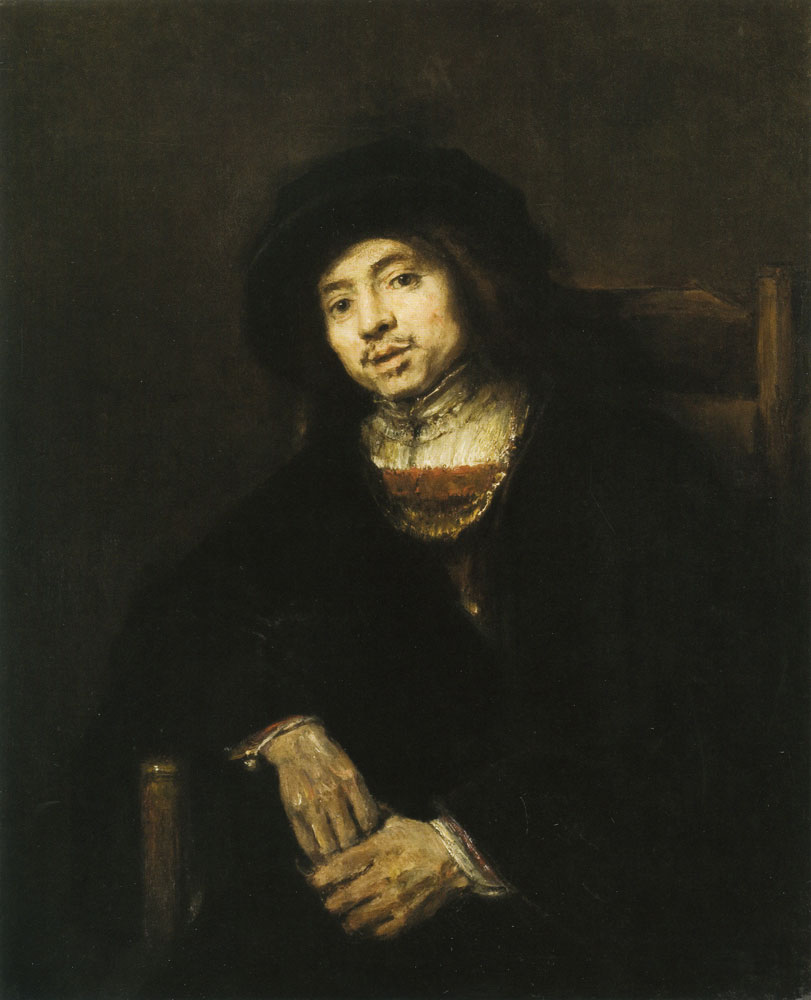 Formerly attributed to Rembrandt - Portrait of a Young Man in an Armchair