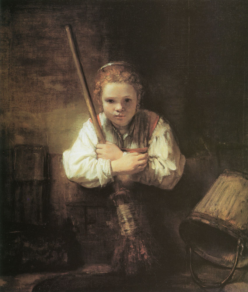 Samuel van Hoogstraten - Girl with a Broom