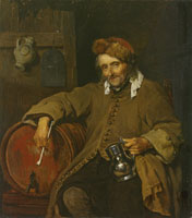 Gabriel Metsu An Old Man Holding a Pipe and a Jug