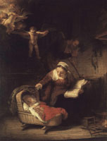 Rembrandt The Holy Family with Angels
