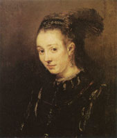 Rembrandt Portrait of a young woman, possibly Magdalena van Loo