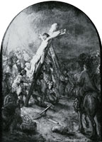Formerly attributed to Rembrandt The Raising of the Cross