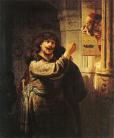 Rembrandt - Samson threatening his father-in-law
