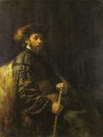 Follower of Rembrandt A Seated Man with a Stick
