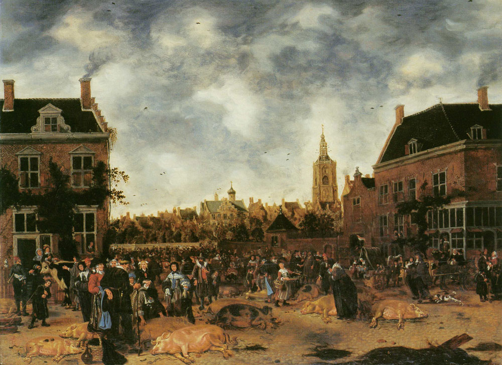 Sybrand van Beest - The Pig Market in The Hague