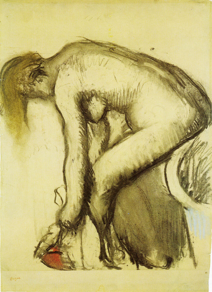 Edgar Degas - After the bath, woman drying her feet