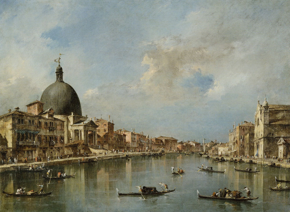 Francesco Guardi - The Grand Canal with San Simeone Piccolo and Santa Lucia
