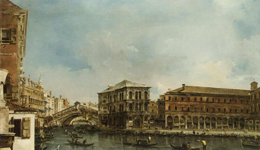 Francesco Guardi - The Rialto Bridge from the North and the Palazzo dei Camerlenghi