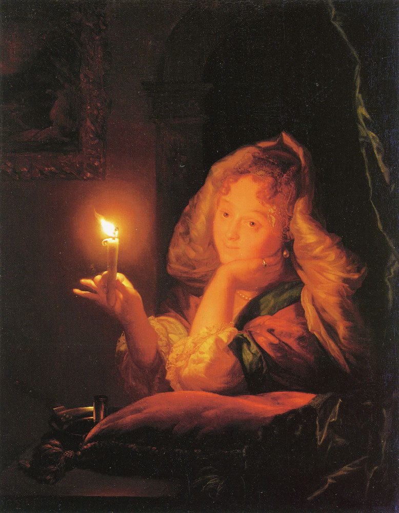 Godfried Schalcken - A Girl with a Burning Candle