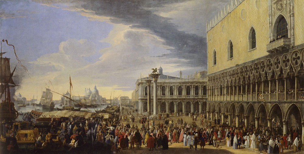 Luca Carlevarijs - The Reception of the British Ambassador Charles Montagu, 4th Earl of Manchester, at the Doge's Palace