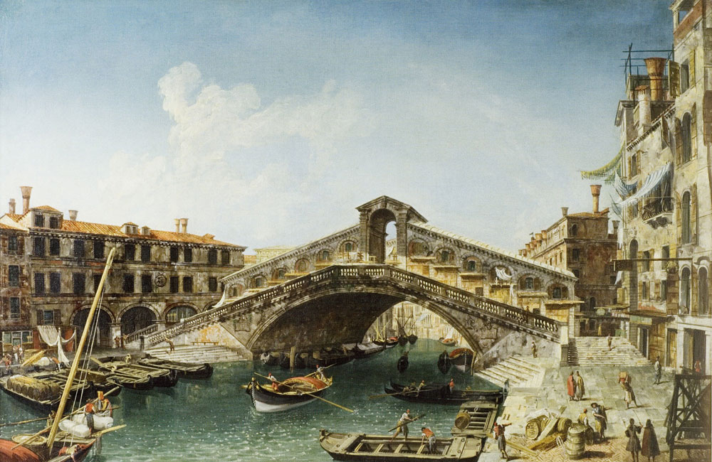 Michele Marieschi - The Rialto Bridge from the South