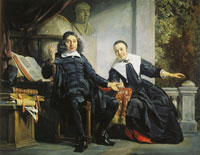 Jan de Bray - Double portrait of Abraham Casteleijn and Margarieta van Bancken