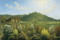 John Glover A view of the artist's house and garden