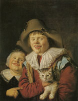 Jan Miense Molenaer Children Playing with a Cat