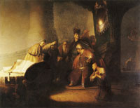Rembrandt Judas Returning the Thirty Pieces of Silver