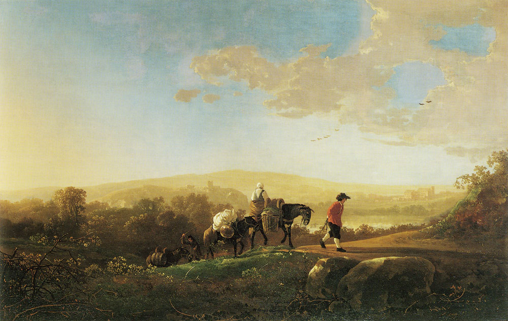 Aelbert Cuyp - Travelers in a Hilly Countryside