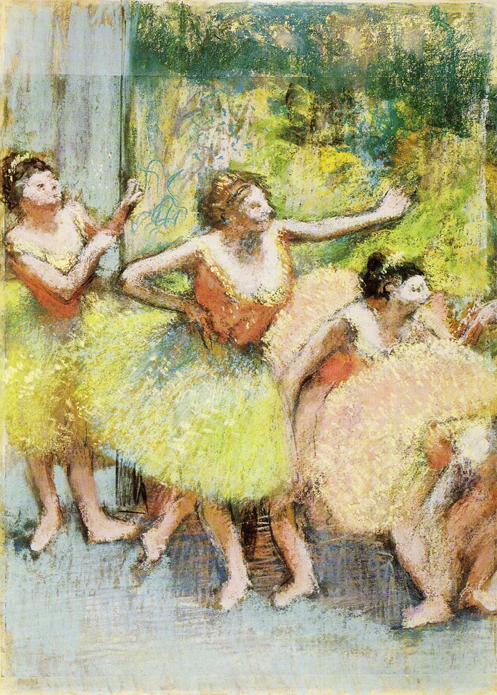 Edgar Degas - Dancers in green and yellow