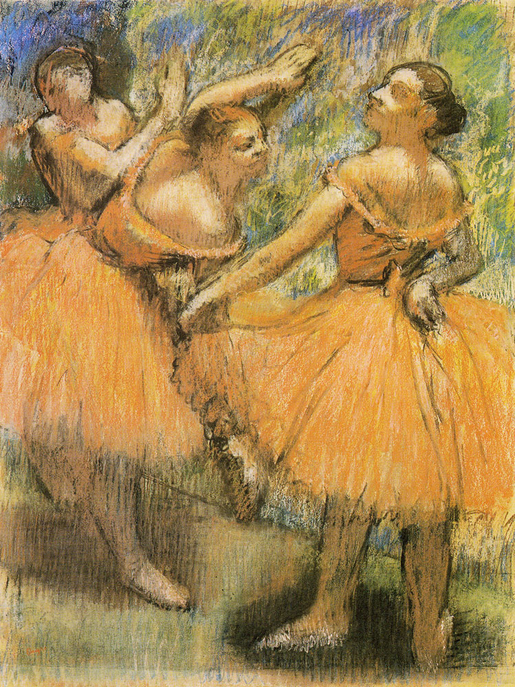 Edgar Degas - Red ballet skirts