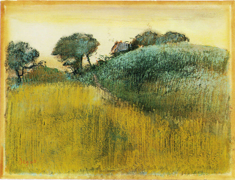 Edgar Degas - Wheatfield and green hill