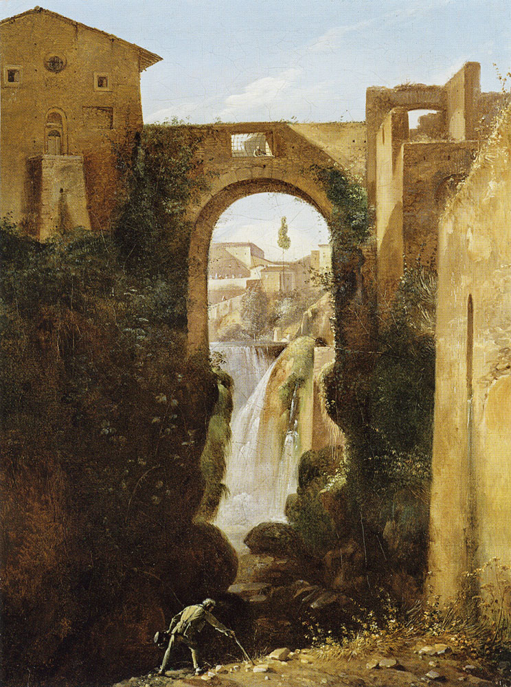 François-Marius Granet - Ponte San Rocco and Waterfalls, Tivoli