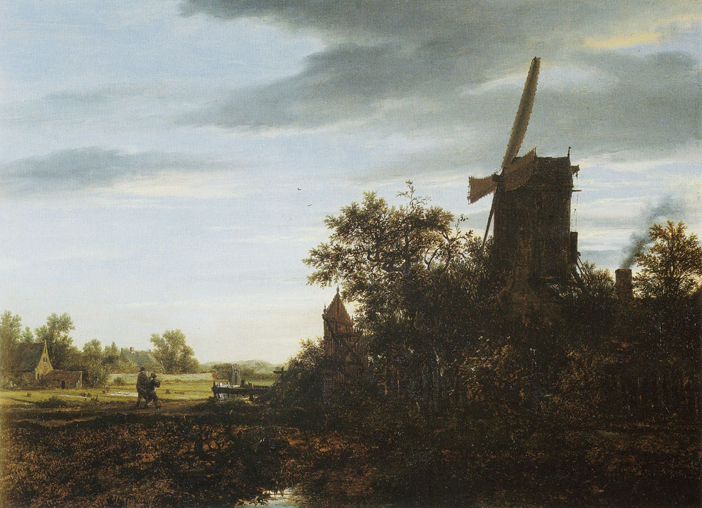 Jacob van Ruisdael - A Windmill near Fields