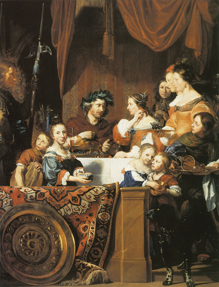 Jan de Bray - Banquet of Mark Antony and Cleopatra - Family Portrait with Salomon de Bray and Anna Westerbaen