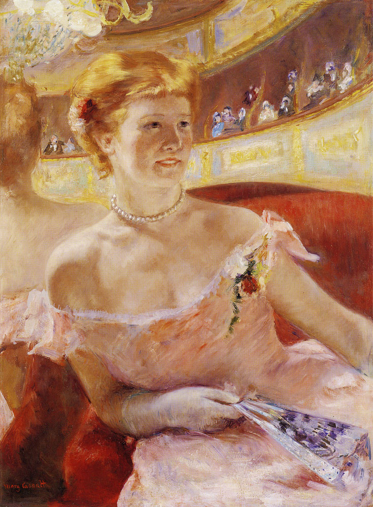 Mary Cassatt - Woman with a Pearl Necklace in a Loge