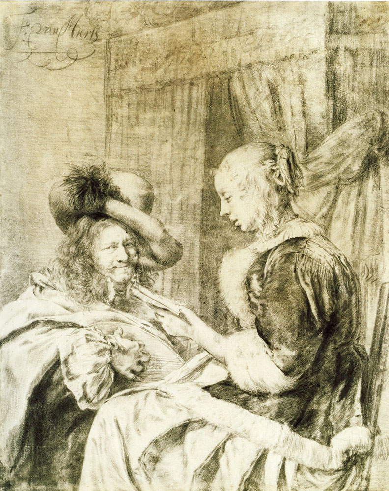 Frans van Mieris the Elder - A man and a woman making music