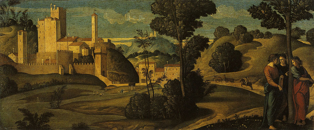 Girolamo da Santa Croce - Four Poets in a Landscape