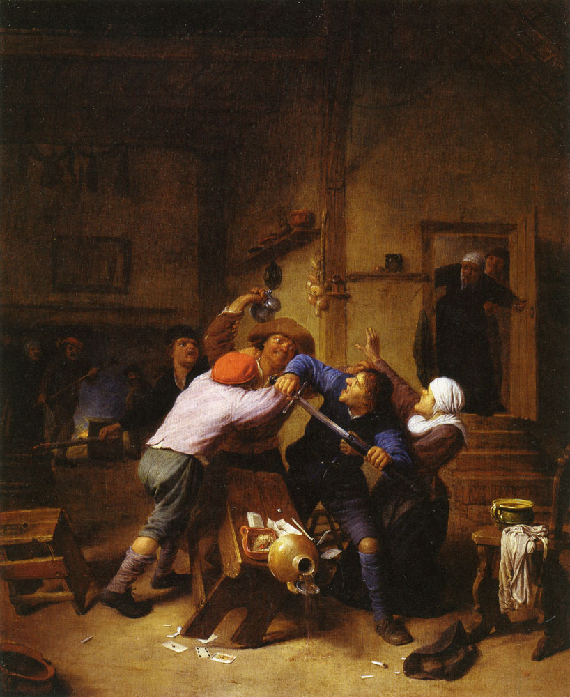 Hendrick Martensz. Sorgh - Brawling Peasants in a Tavern