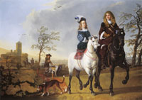 Aelbert Cuyp Lady and gentleman on horseback