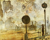Claude Monet Track signals outside Saint-Lazare Station