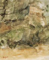 Edgar Degas Rocks in a wood at Bagnoles-de-l'Orne