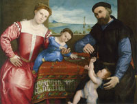 Lorenzo Lotto Portrait of Giovanni della Volta with his Wife and Children