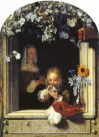 Frans van Mieris the Elder A boy blowing bubbles