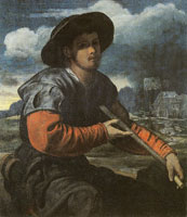 Giovanni Girolamo Savoldo A Shepherd with a Flute