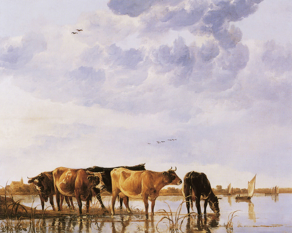 Aelbert Cuyp - Cows in a river