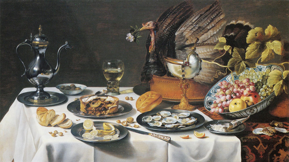 Pieter Claesz. - Still life with turkey pie