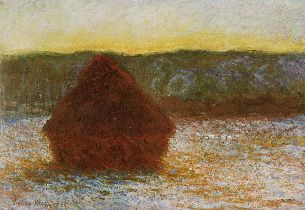 Claude Monet - Wheatstack (Thaw, sunset)