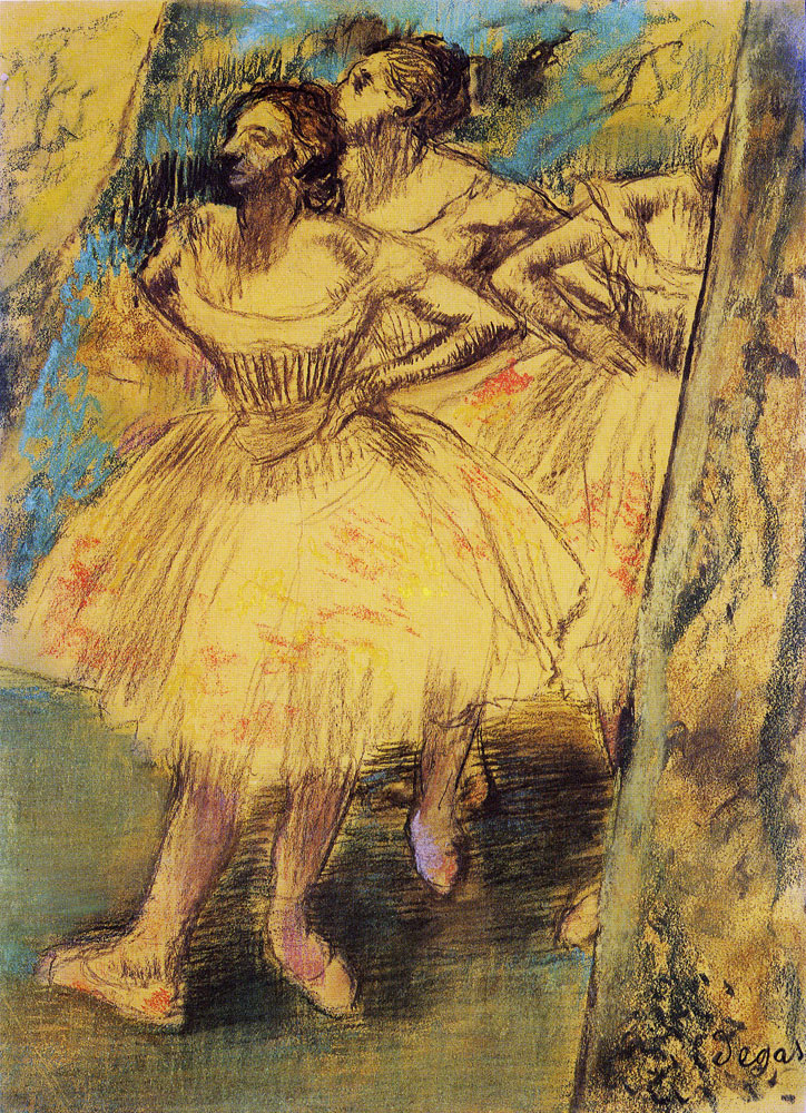 Edgar Degas - Three dancers in the wings